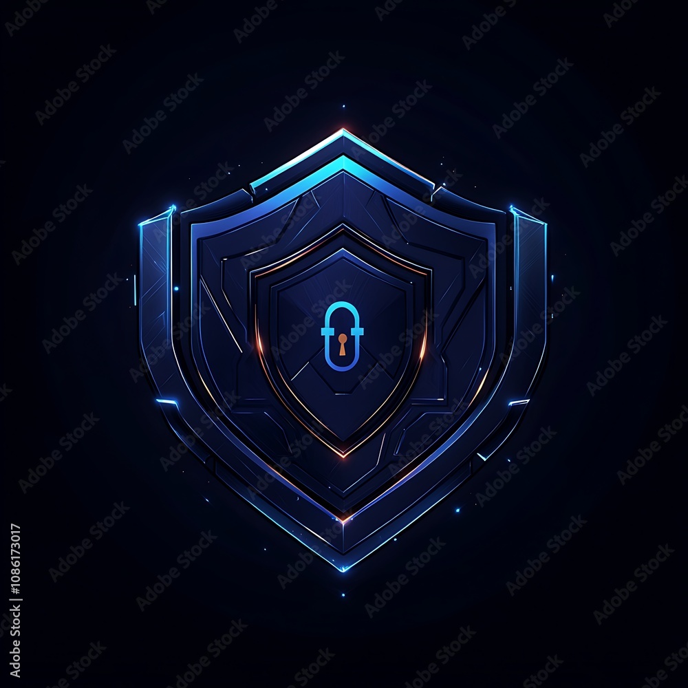 Fototapeta premium Cybersecurity Shield Icon