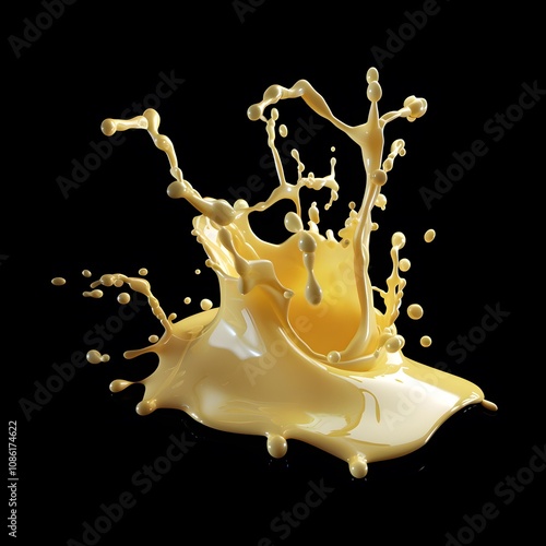 A dynamic splash of yellow liquid against a black background, showcasing motion and texture.