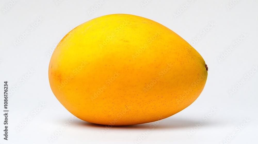 Ripe Yellow Mango on White Background Ripe Yellow Mango on White Background