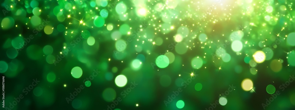 Green Bokeh Lights Background Abstract Holiday Banner Christmas Celebration Festive Header Green Bokeh Lights Background Abstract Holiday Banner Christmas Celebration Festive Header