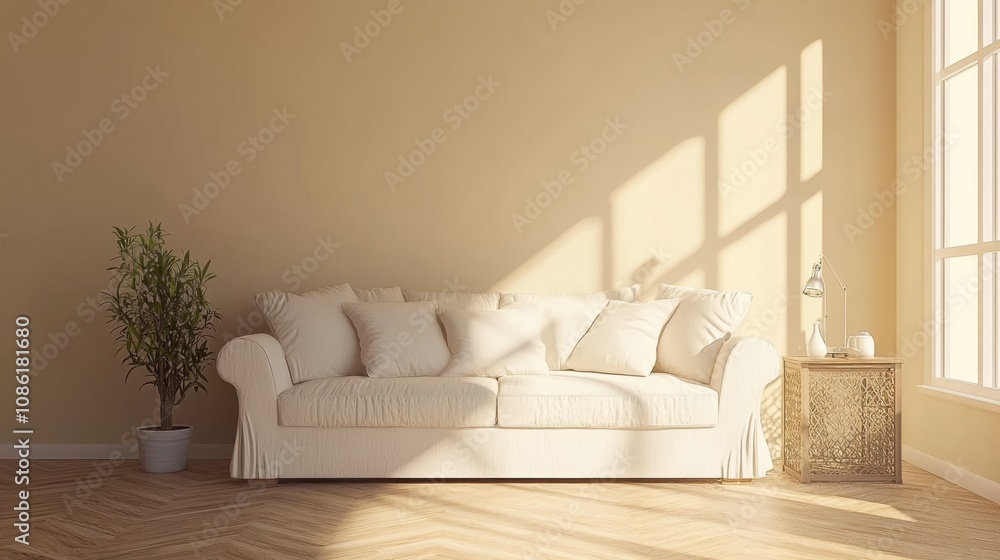 Cozy living room with natural light and simple decor Cozy living room with natural light and simple decor