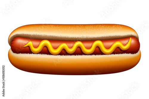 A Hotdog isolated on white, png