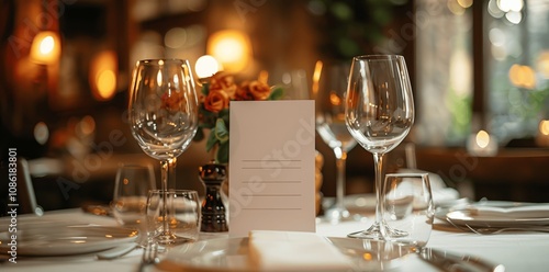 Elegant Restaurant Menu Mockup for Weddings and Romantic Events