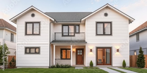 Wallpaper Mural A white house with clean and modern white siding, clean, house Torontodigital.ca