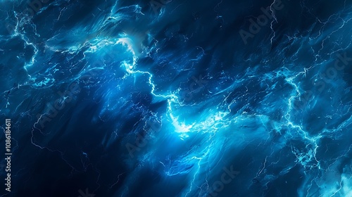 A dynamic abstract image featuring electric blue waves and lightning effects, evoking a sense of energy and movement.