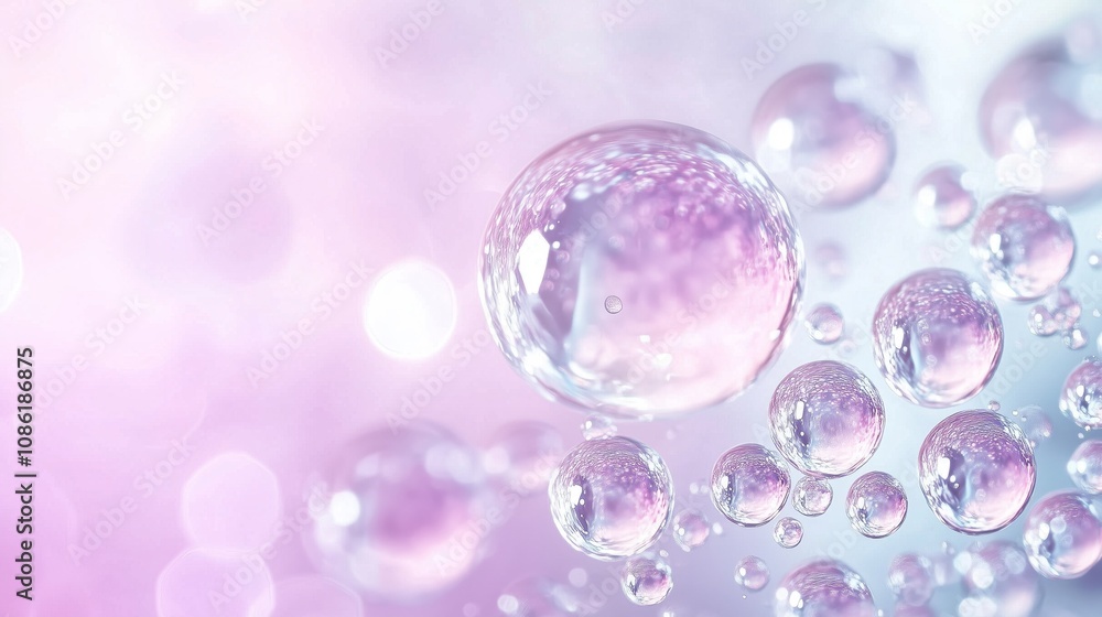 Weightless oil orbs infused with collagen, harmonizing with a tranquil pastel setting for a premium skincare concept. Weightless oil orbs infused with collagen, harmonizing with a tranquil pastel setting for a premium skincare concept.