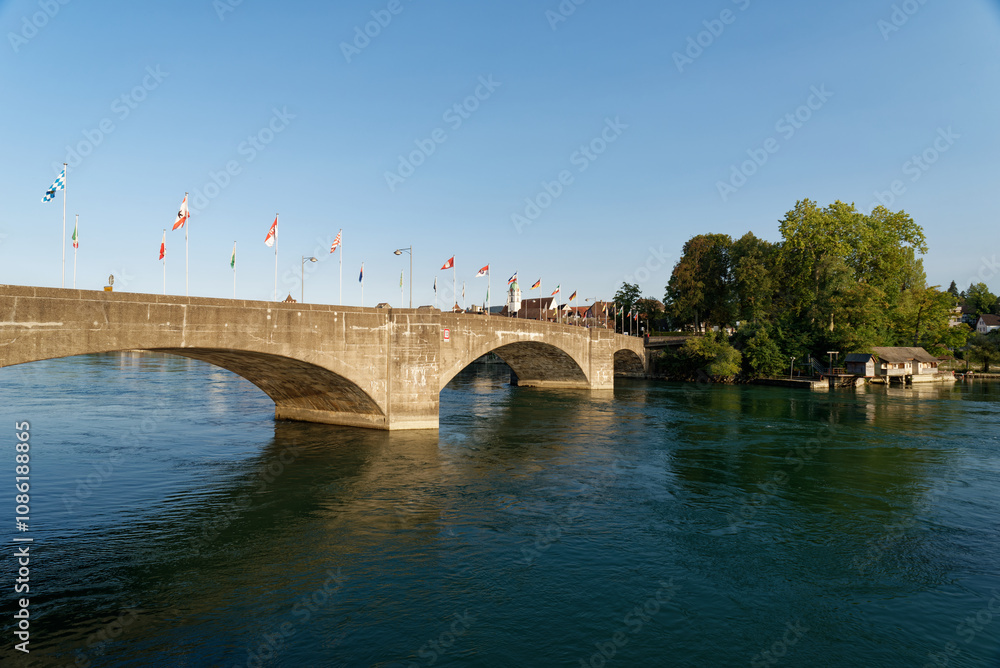 Fototapeta premium Deutschland - Baden-Württemberg - Rheinfelden (Baden) - alte Rheinbrücke