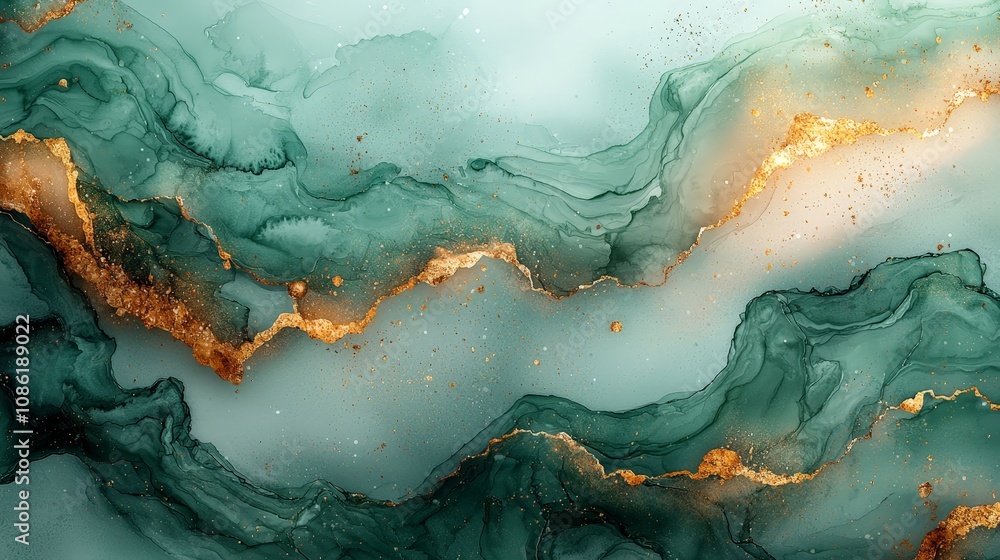 Abstract fluid art featuring teal and gold swirls, perfect for backgrounds or decor. Abstract fluid art featuring teal and gold swirls, perfect for backgrounds or decor.