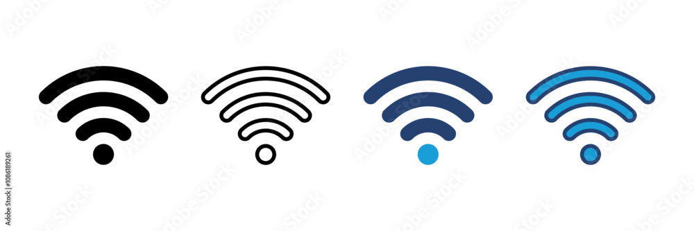 Wifi icon vector. signal vector icon. Wireless icon vector Wifi icon vector. signal vector icon. Wireless icon vector