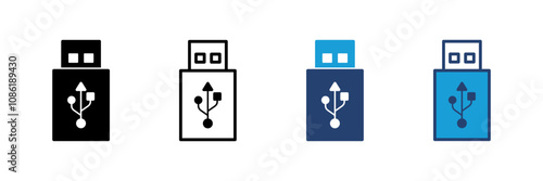 Usb icon vector. Flash disk icon vector