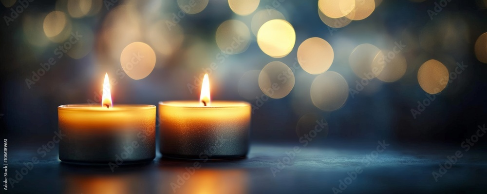 serene closeup of flickering candles with bokeh peaceful glow abstract vibrant lights for relaxing festive atmosphere in quiet evening serene closeup of flickering candles with bokeh peaceful glow abstract vibrant lights for relaxing festive atmosphere in quiet evening