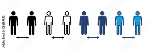 Social distance icon vector. social distancing icon. self quarantine sign