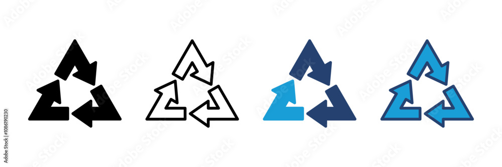 Recycle icon vector. Recycling vector icon. Recycle icon vector. Recycling vector icon.