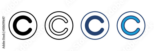 Copyright icon vector. copyright symbols