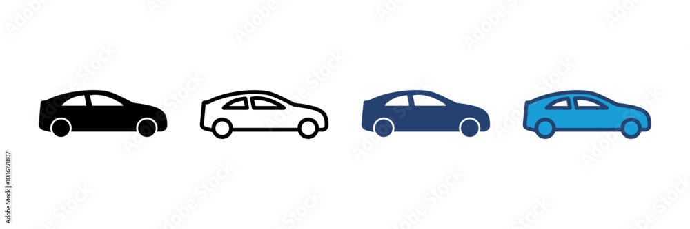 Fototapeta premium Car icon vector. car vector icon. small sedan