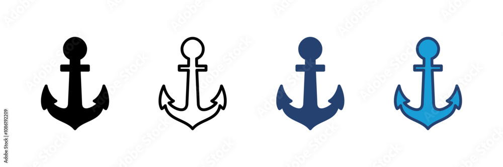 Anchor icon vector. Anchor symbol logo. Anchor marine icon. Anchor icon vector. Anchor symbol logo. Anchor marine icon.