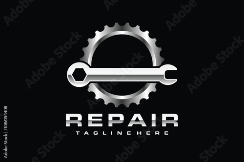 gear crank metal logo