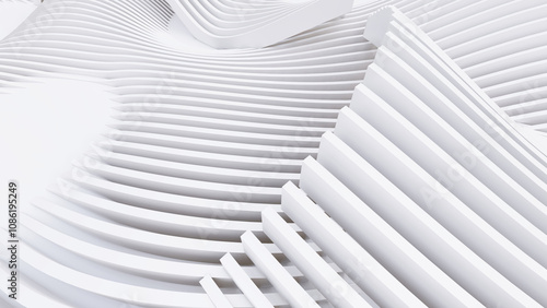 Wallpaper Mural Abstract Curved Shapes. White Circular Background. Torontodigital.ca