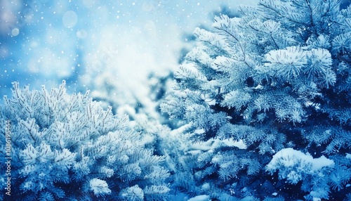 snow covered pine branches