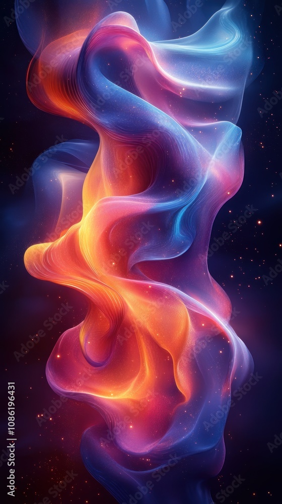 Abstract swirling colors in a cosmic, ethereal design. Abstract swirling colors in a cosmic, ethereal design.