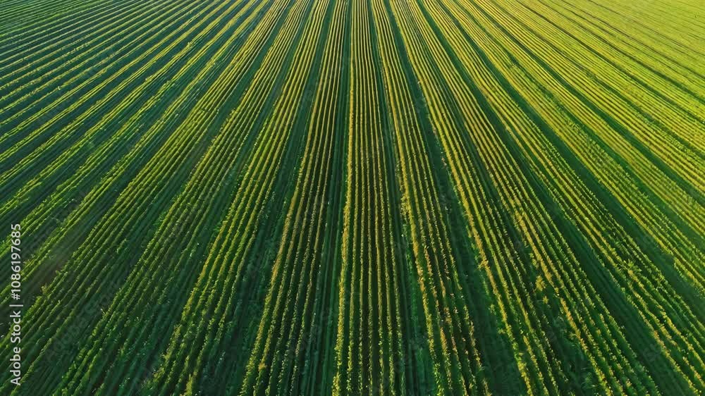 Aerial View of Lush Green Farmland Showcasing Vibrant Crops in Beautiful Agricultural Landscape Aerial View of Lush Green Farmland Showcasing Vibrant Crops in Beautiful Agricultural Landscape