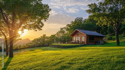 Sunset Cabin in Green Meadow