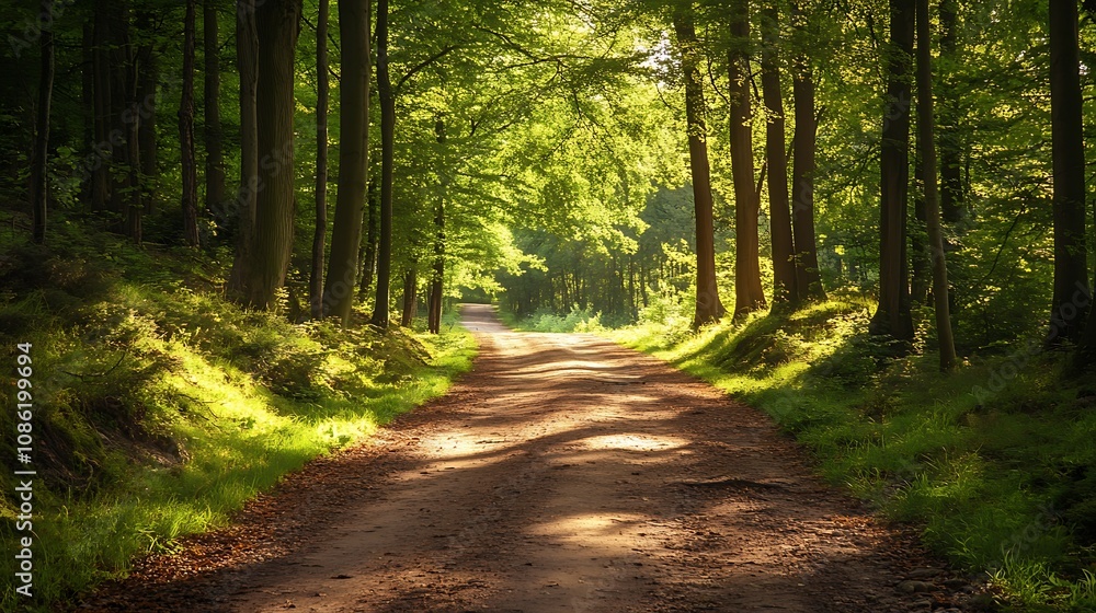 Obraz premium Sunlit Forest Path