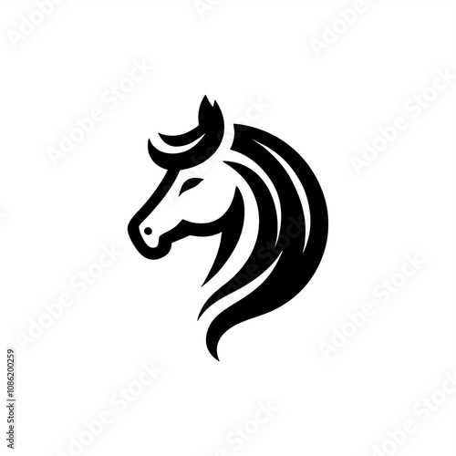 simple tribal modern logo of horse head