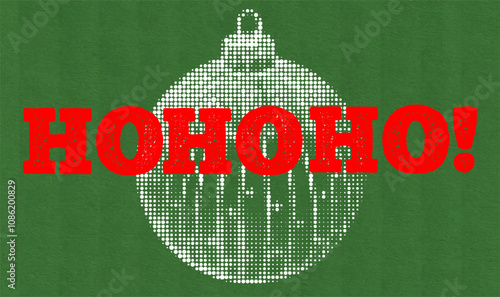Retro halftone Christmas vector illustration