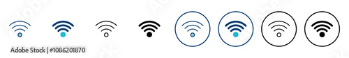 WIFI Icon vector isolated on white background. signal vector icon. Wireless and wifi icon or sign for remote internet access