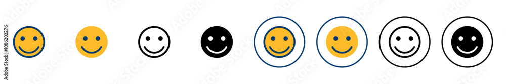 Fototapeta premium Smile icon vector isolated on white background. Smile vector icon. Emoticon Icon vector. Emoji