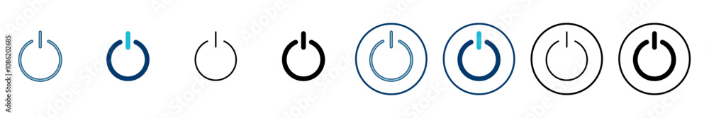 Power icon vector isolated on white background. Power Switch Icon. Start power icon Power icon vector isolated on white background. Power Switch Icon. Start power icon