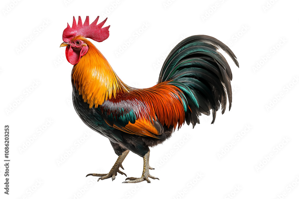 Fototapeta premium rooster isolated on white background