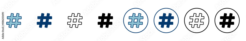 Obraz premium Hashtag icon vector isolated on white background. hashtag vector icon