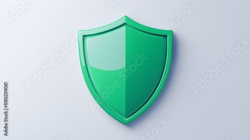Free Download A 3D protection concept with a shield on a white background. Green shield icon - GFXLoad