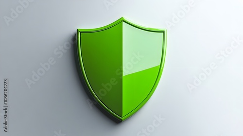 Free Download A 3D protection concept with a shield on a white background. Green shield icon - GFXLoad