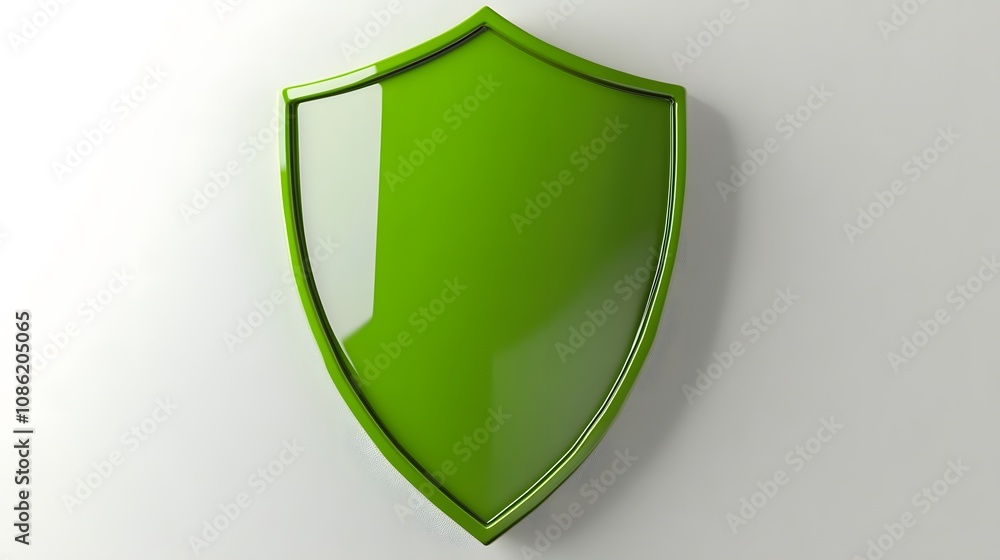 A 3D protection concept with a shield on a white background. Green shield icon
A 3D protection concept with a shield on a white background. Green shield icon