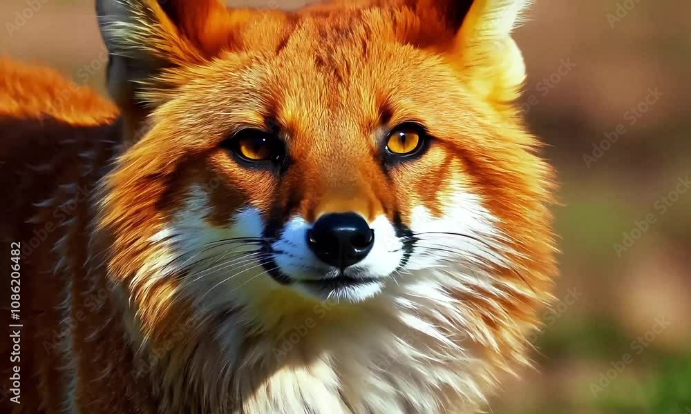 Close-Up Majestic Red Fox with Golden Eyes Close-Up Majestic Red Fox with Golden Eyes