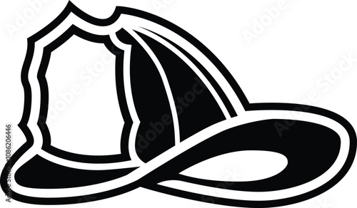 Firefighter helmet, fire rescue decal vector graphic illustration.