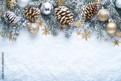 Wallpaper Mural A festive array of colorful Christmas decorations scattered on a glistening snowy surface, evoking joy and warmth during the holiday season. Torontodigital.ca