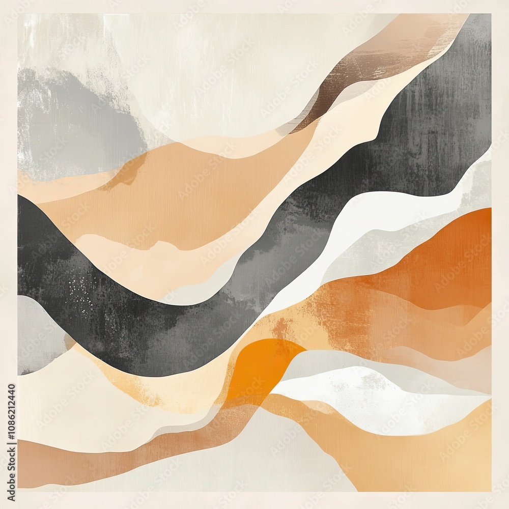 Abstract art with soft, wavy shapes. Abstract art with soft, wavy shapes.