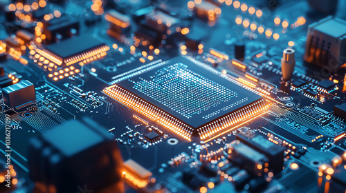 High-tech chip manufacturing plant showcasing advanced semiconductor production in a modern facility