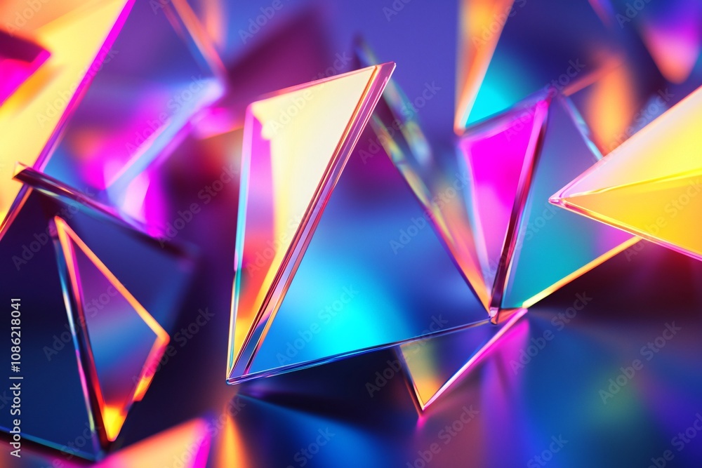 Colorful Prism Reflections: A Stunning Abstract Display Colorful Prism Reflections: A Stunning Abstract Display