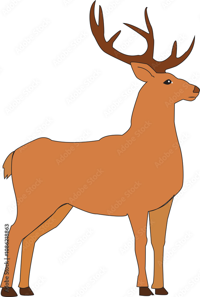 Fototapeta premium A vector art of a deer.