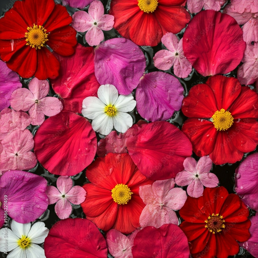 Flower petals in water Flower petals in water