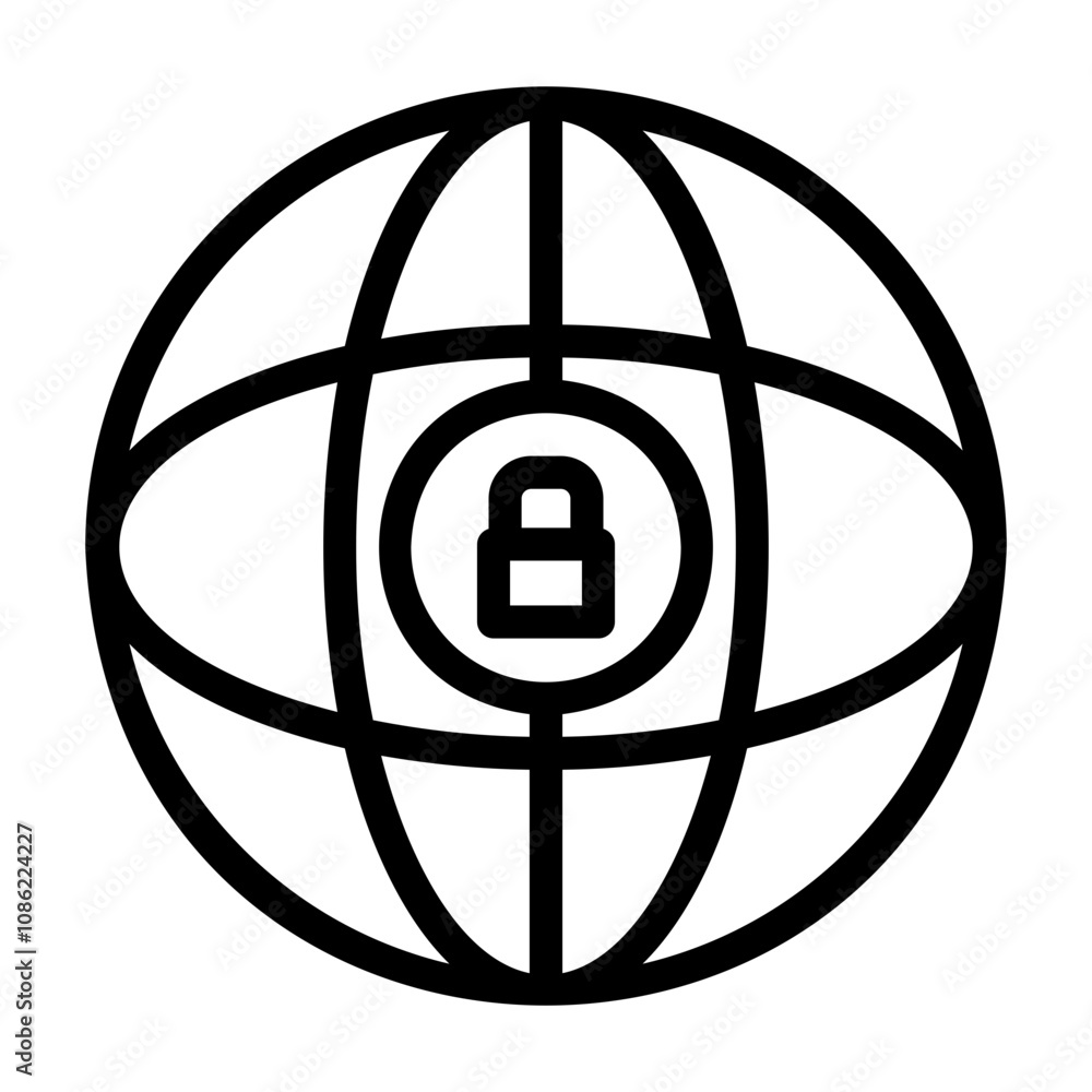 global security Line Icon