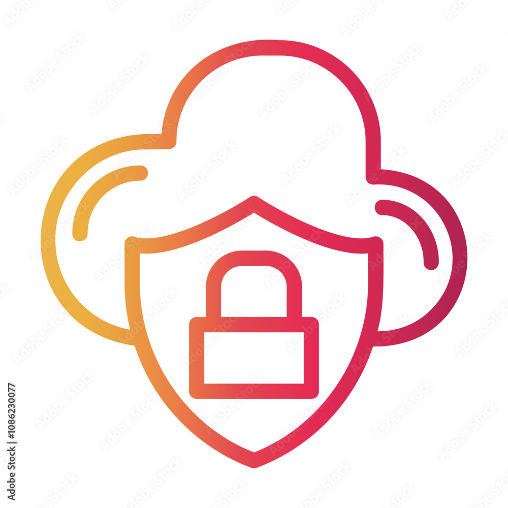 data protection Line Gradient Icon data protection Line Gradient Icon