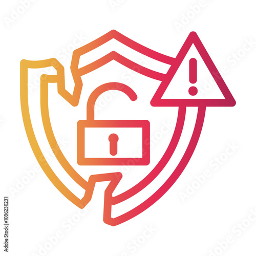 security breach Line Gradient Icon