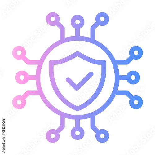 cyber defense Line Gradient Icon