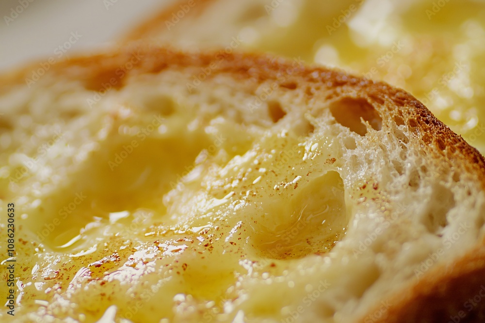 Delicious Buttered Toast: A Close-Up of Golden Perfection Delicious Buttered Toast: A Close-Up of Golden Perfection